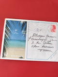 Enveloppe philatélie Guadeloupe timbre Marianne paysage plage palmiers