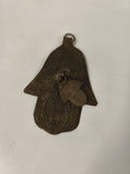 Ancien pendentif main de Fatma bronze, grand format, porte-bonheur oriental