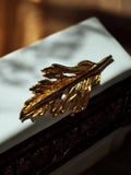 Broche feuille dorée élégante – Accessoire bijou feuillage dorure femme