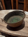 Chaudron ancien cuivre patiné XIXe, récipient vintage déco rétro