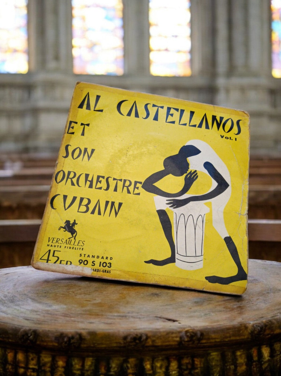 Vinyle 45 tours Al Castellanos Vol.1 vintage Versailles pochette jaune cubain