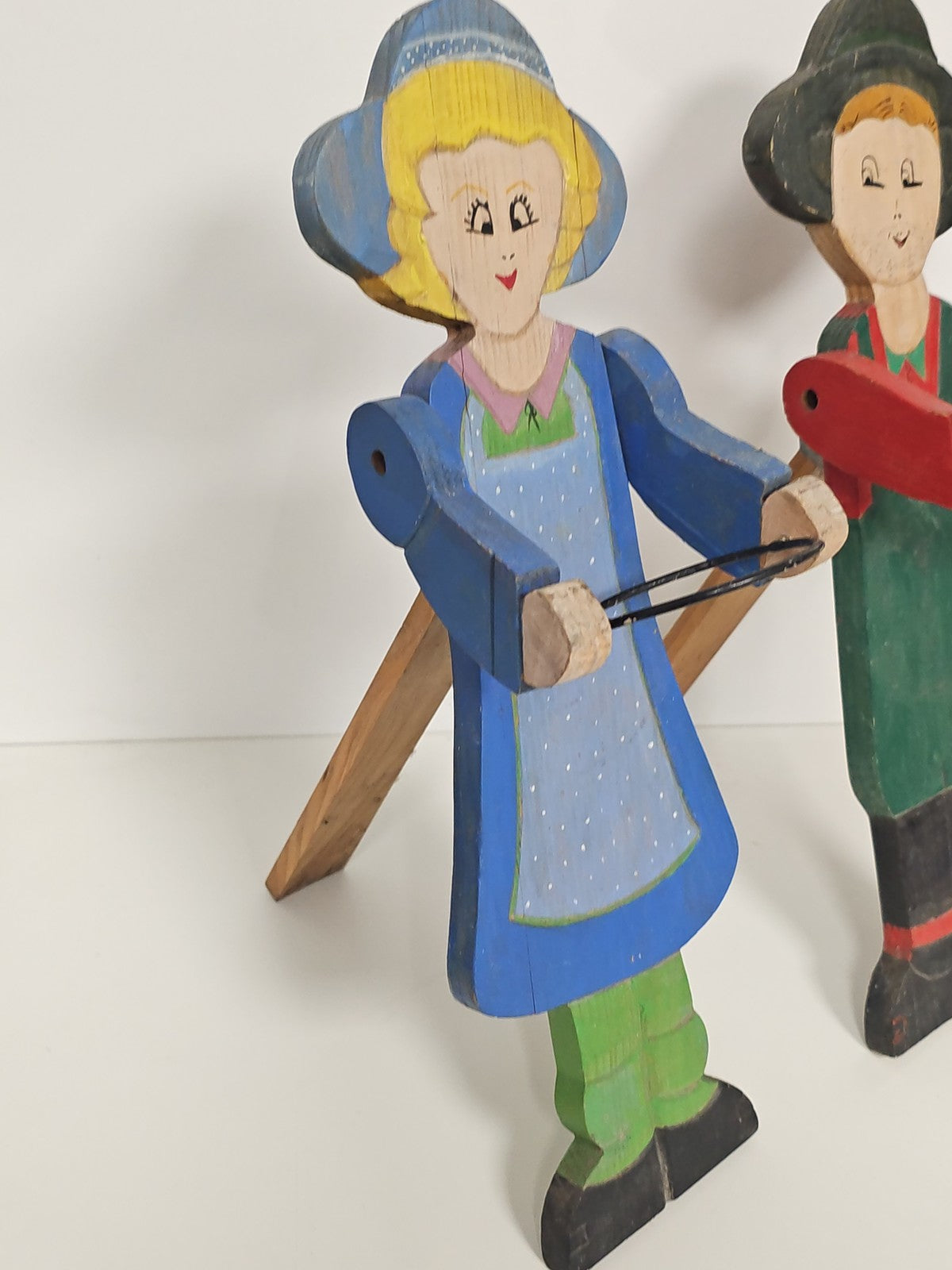 Vintage Antike Holzspielzeuge handgefertigte Statuen Retro Dekoration Sammlung