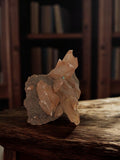 Minéral calcite ancien brun cristallisé vintage, pierre naturelle déco rétro