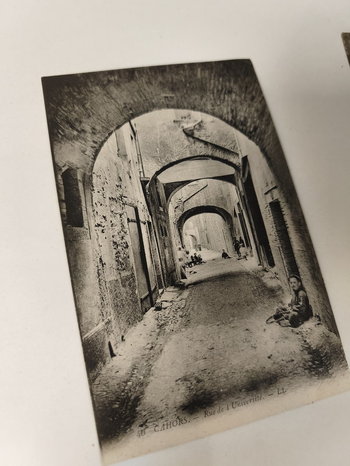 Carte postale ancienne vintage Cahors Rue de l'Université France collection rétr