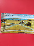 Carte radio LU7 JBA avec illustration paysage, fond rouge, d'occasion