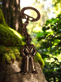 Porte-clés vintage marin rétro, figurine publicitaire métal aspect bronze