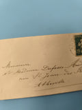 Ancienne enveloppe oblitérée début XXe, timbre vert, manuscrit Abbeville