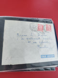 Ancienne enveloppe oblitérée 1951 Martinique timbres rouges Par Avion philatélie
