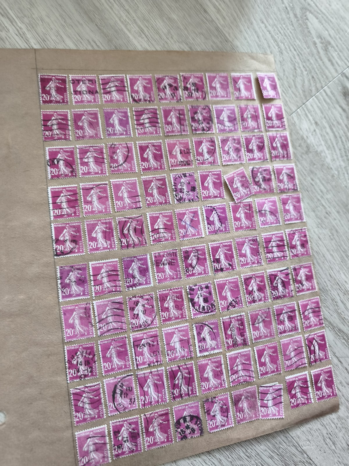 Gros lot timbres anciens Marianne 20c roses oblitérés philatélie étude