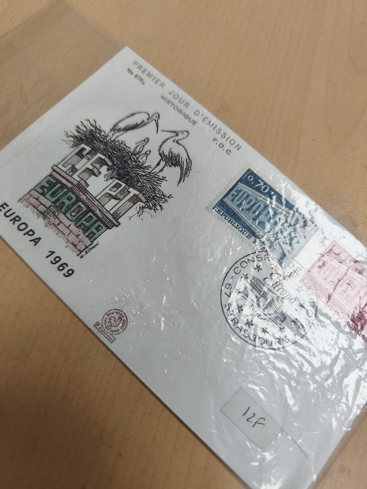 Enveloppe FDC CEPT Europa 1969 Strasbourg 1er jour timbre 0,70F philatélie