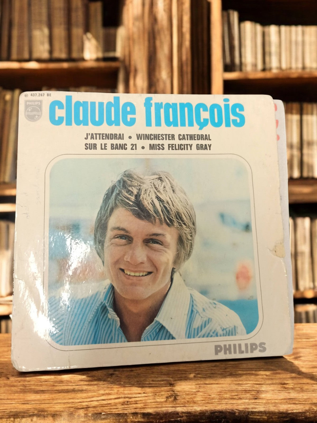 Vinyle 45 tours Claude François Philips vintage pochette photo années 70 rétro