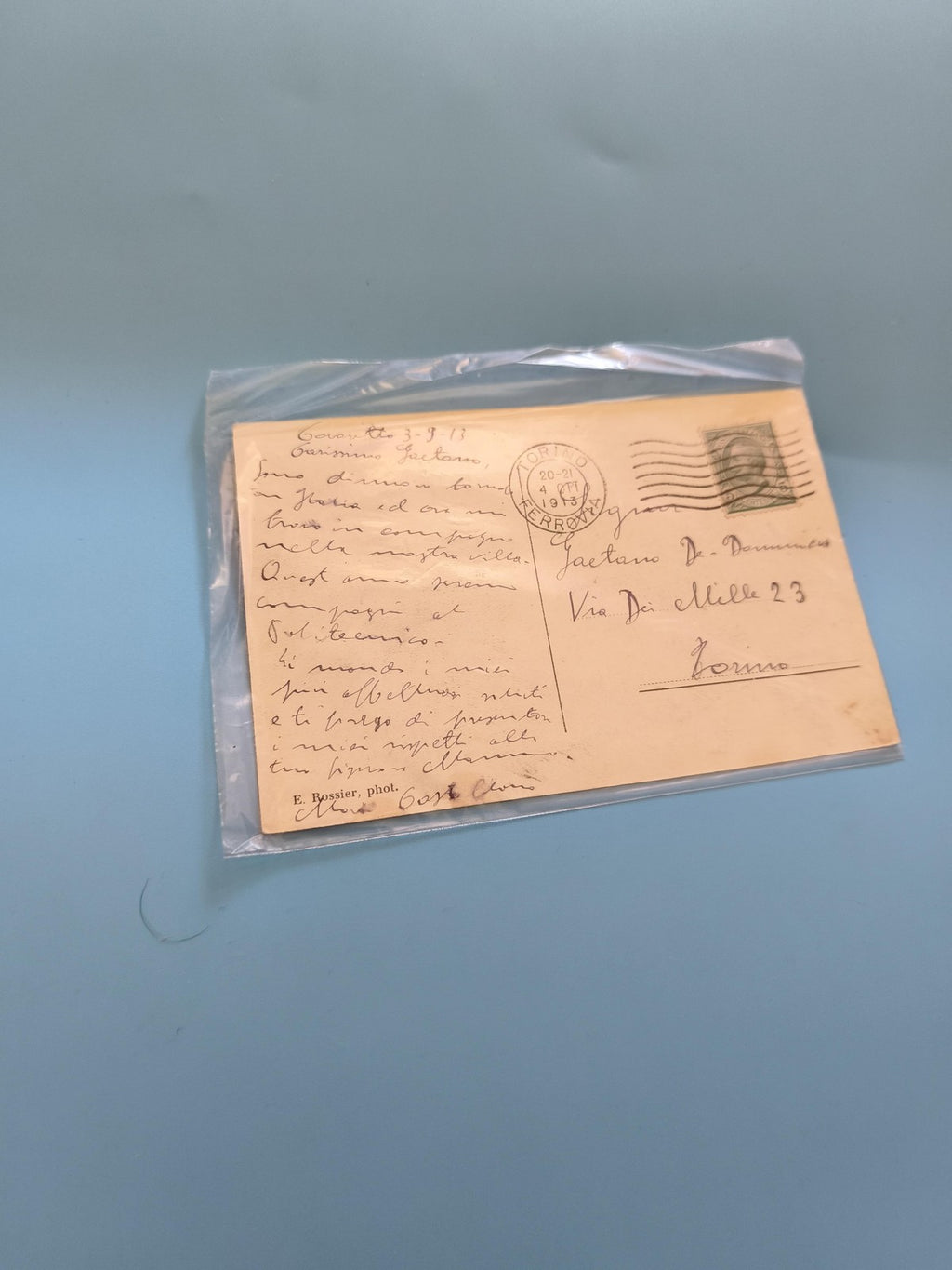 Carte postale ancienne Italie vintage timbre oblitération époque coloniale rare