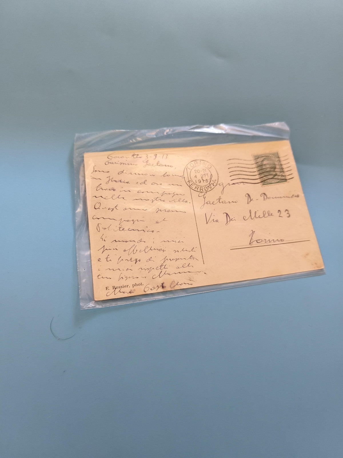 Carte postale ancienne Italie vintage timbre oblitération époque coloniale rare