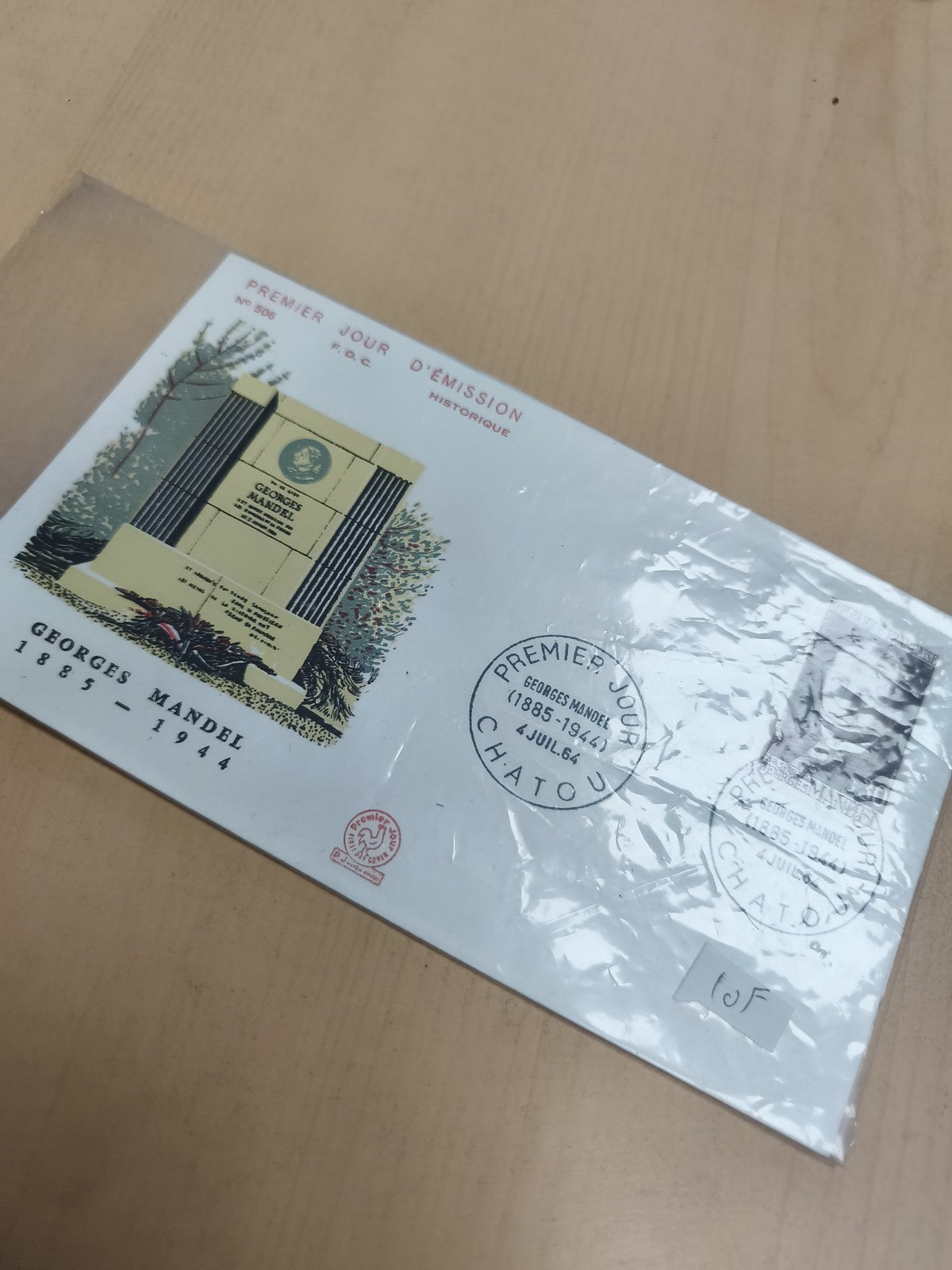 Enveloppe premier jour Georges Mandel 1964 Chatou philatélie FDC historique