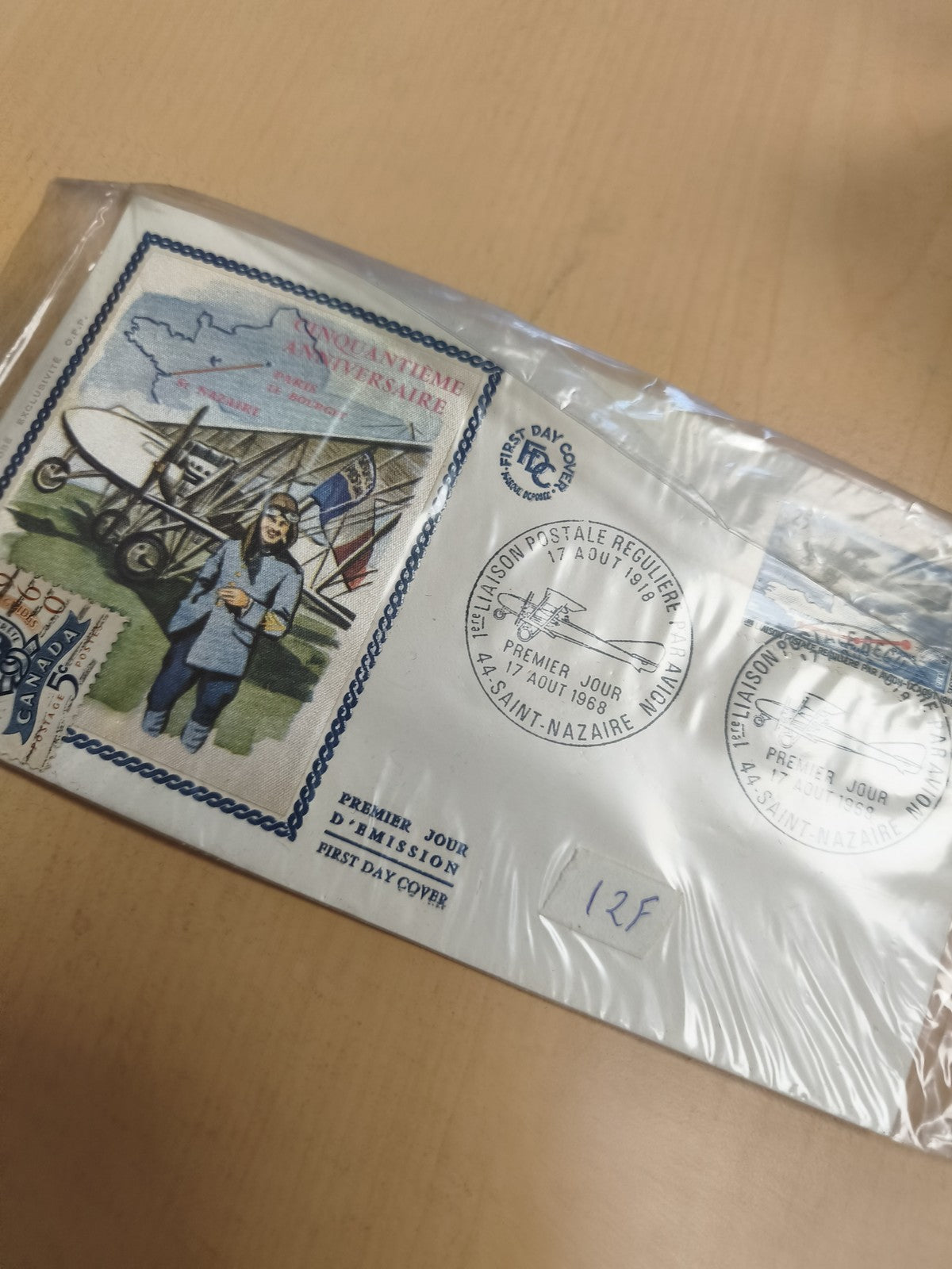 Enveloppe Premier Jour Aviation Canada 1968 50e anniversaire philatélie FDC