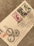 Carte premier jour Tchécoslovaquie 1958 timbres sportifs oblitérés philatélie