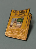 Vintage pin's Les Pages Jaunes France Télécom jaune collection publicitaire anci