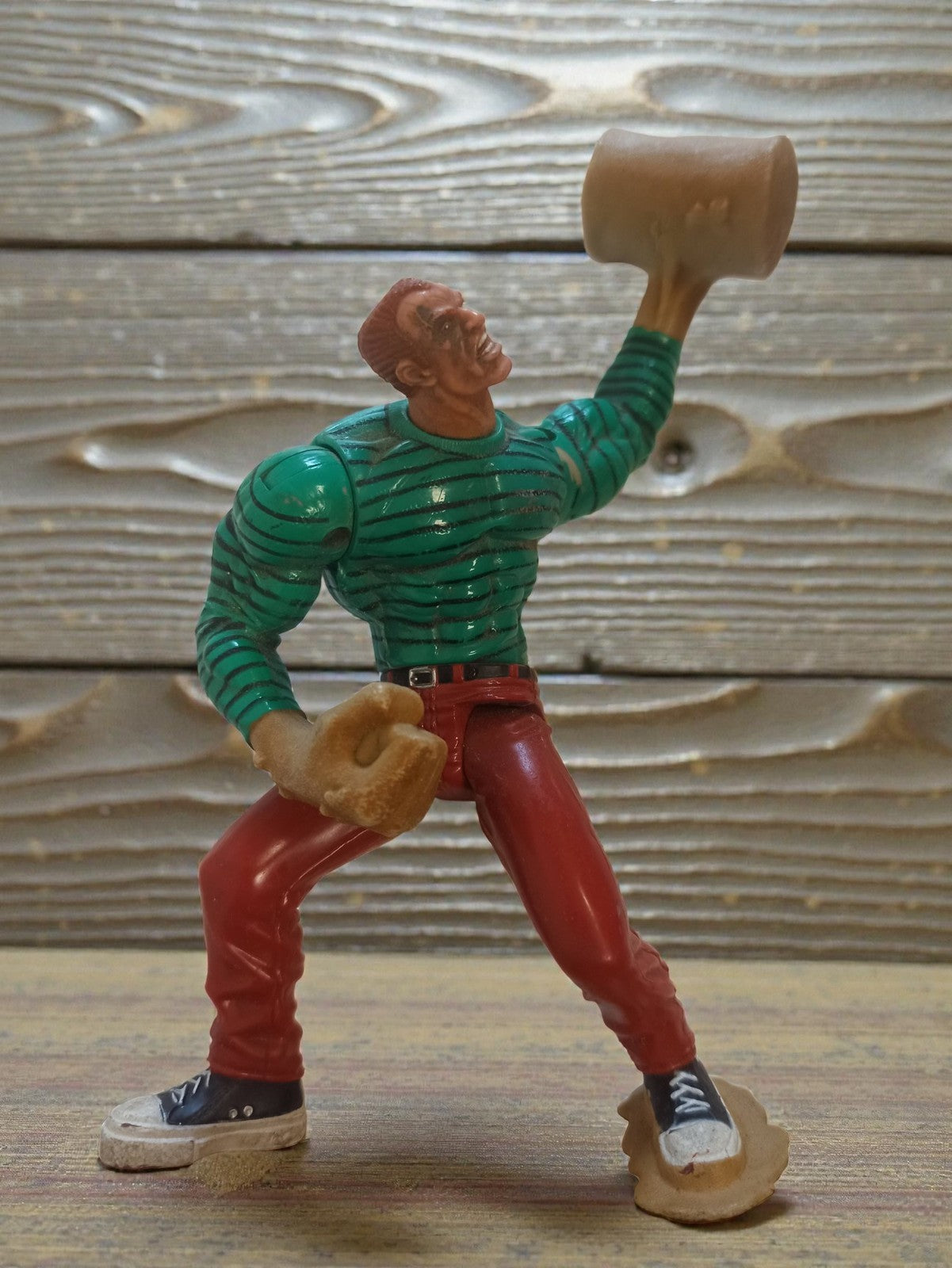 Figurine Sandman vintage Spider-Man Flip 'N Trap rétro vert rouge loose