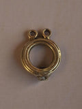 Pendentif vintage rond métal doré années 1950, bijou rétro ancien