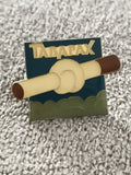 Pin's publicitaire TABAPAX vintage, motif cigarette, émaillé, années 90