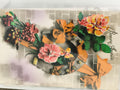 Carte postale ancienne Bonne Année fleurs fer à cheval ruban orange CPA