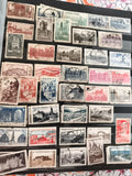 Lot anciens timbres France oblitérés monuments villes patrimoine philatélie