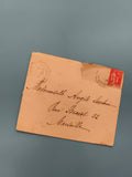Lettre ancienne timbrée 50c Semeuse rouge oblitérée Marseille philatélie (Ref 3)