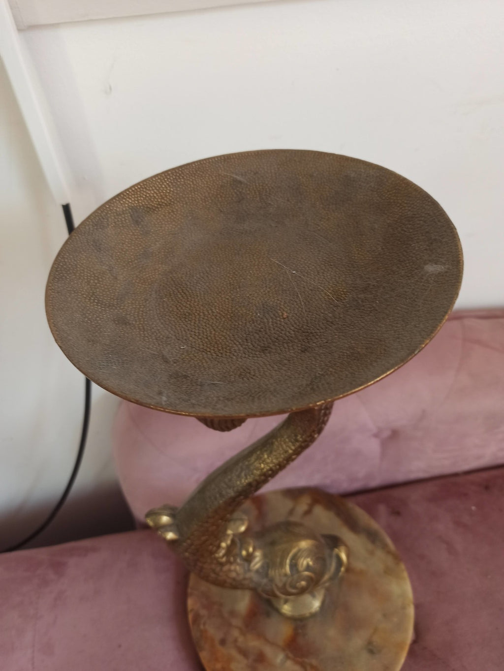Bougeoir vintage métal doré poisson style provençal milieu XXe déco rétro