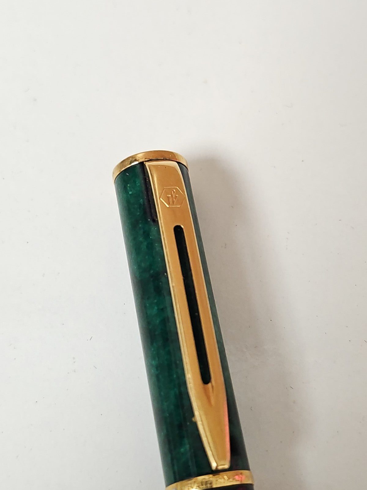 Waterman stylo roller vert marbré écriture fluide design élégant d'occasion