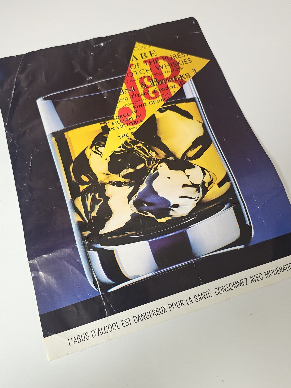 Affiche rétro J&B, poster ancien décoratif pour collectionneur, vintage original