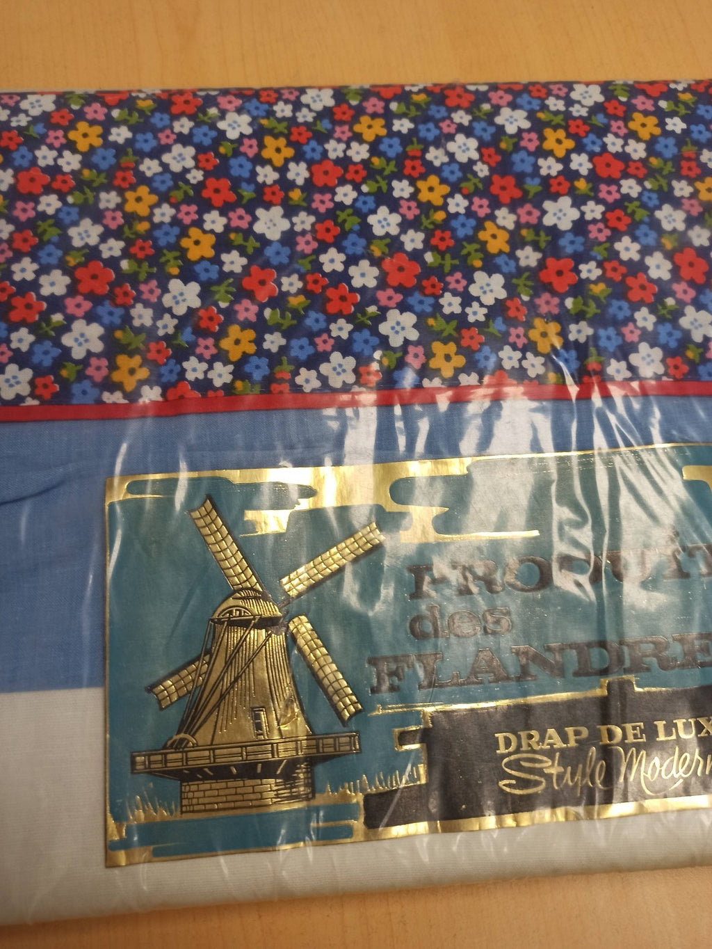 Drap ancien de luxe vintage Flandres début XXe, marque Ancienne, rare collection