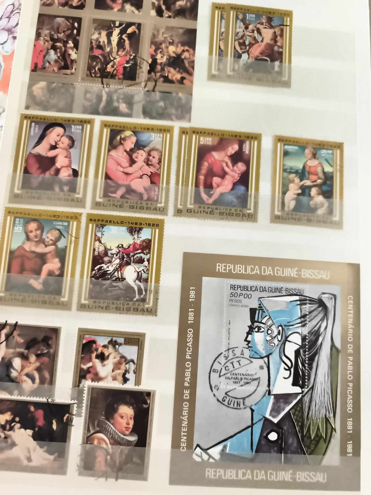 Timbres anciens Guinée-Bissau art religieux & Picasso 1981 philatélie