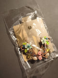 Boucles d’oreilles vintage fleurs émaillées perles deadstock fantaisie rétro
