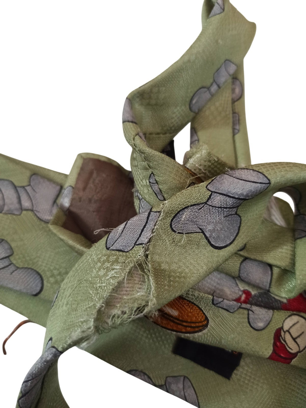 Cravate vintage Disney Dingo vert motif rétro adulte soie accessoire ancien