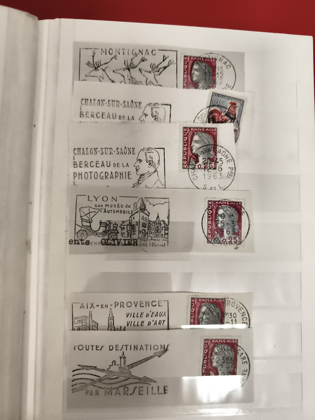 Lot oblitérations illustrées France, enveloppes timbrées, années 50-60 philatéli