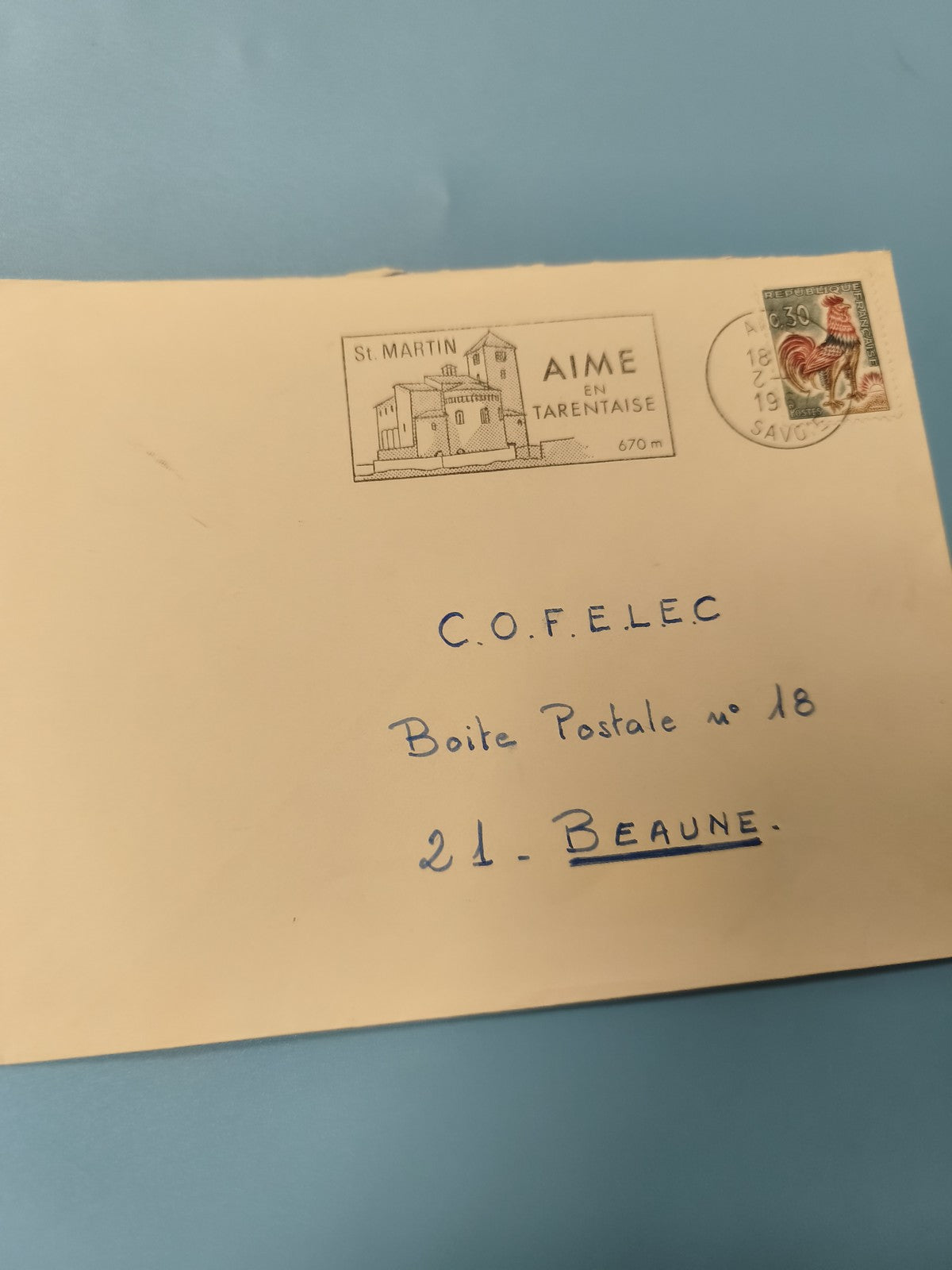 Ancienne enveloppe timbrée oblitérée Aime Tarentaise Savoie philatélie France