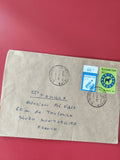 Enveloppe affranchie Kazakhstan pour France avec timbres et cachets postaux