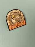 Vintage pin's Chez Gisèle et Jacques Paris Palace Pizza restaurant