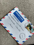 Lettre affranchie Bénin 200f 2003, enveloppe avion timbre poisson, cachet Jerich