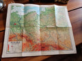 Carte ancienne Pologne physique vintage POLSKA relief couleurs édition