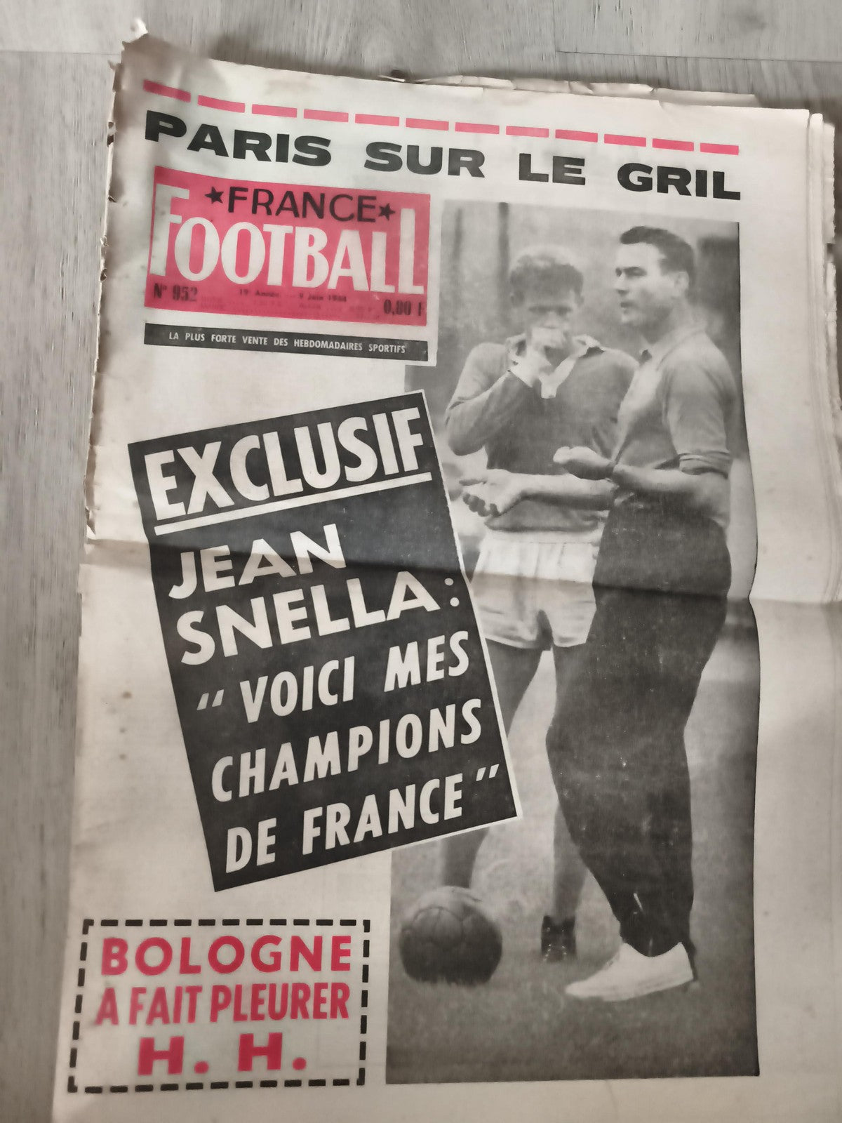 Ancien journal France Football 1964 Jean Snella Paris vintage presse sportive