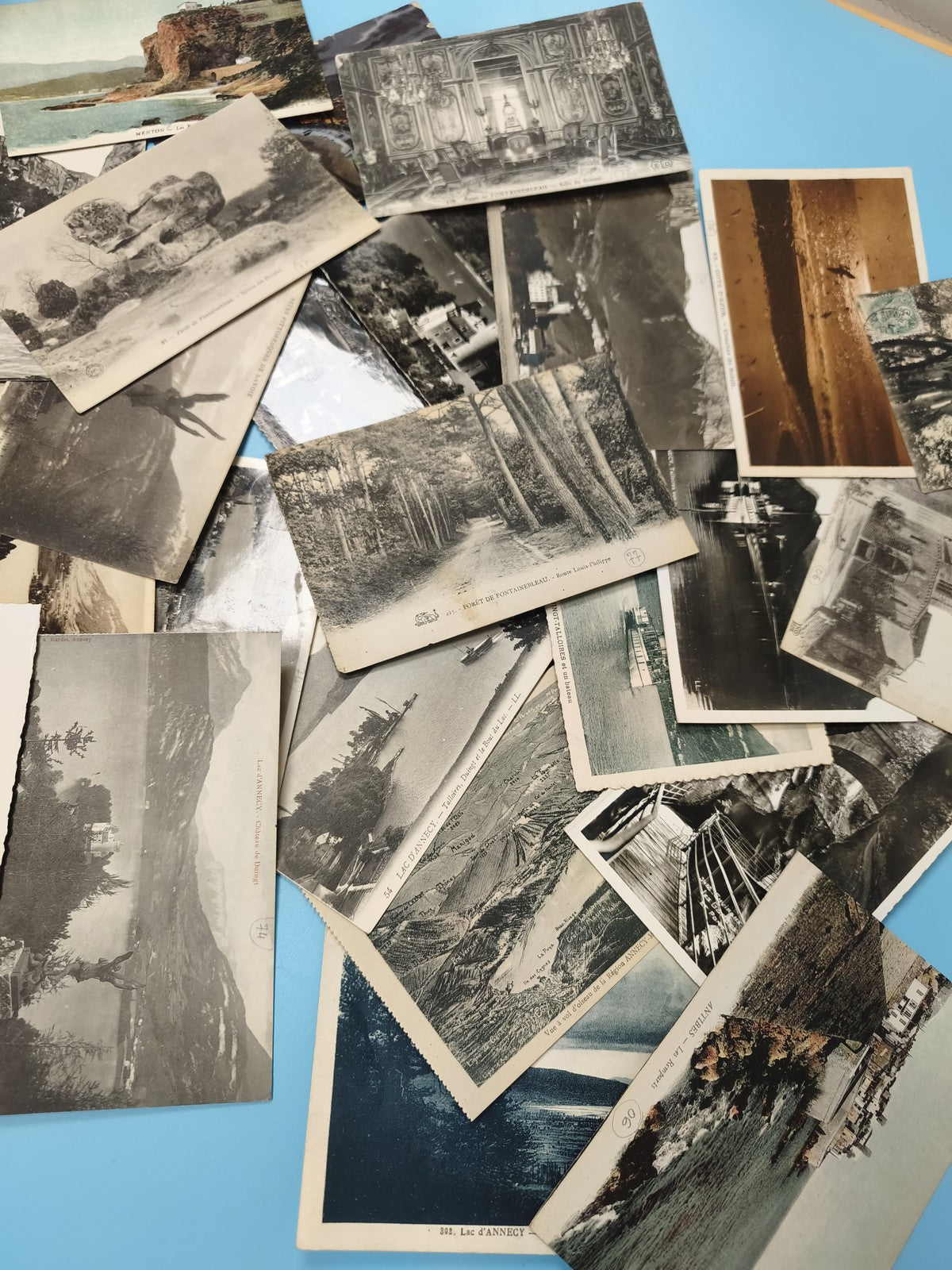 Lot cartes postales anciennes CPA paysages France divers, collection vintage