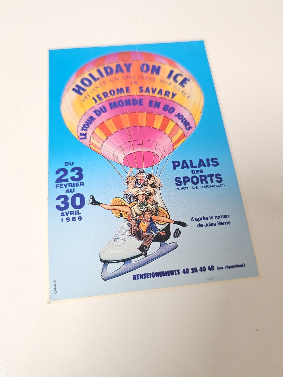 Vintage grand autocollant publicitaire Holiday on Ice ancien rétro collection