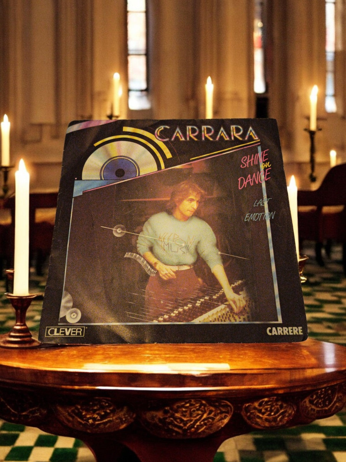 Vinyle 45 tours Carrara Shine On Dance rétro 80s CLEVER CARRERE vintage