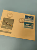 Ancienne enveloppe philatélie 1976 FDC aviation Roumanie cachets avions