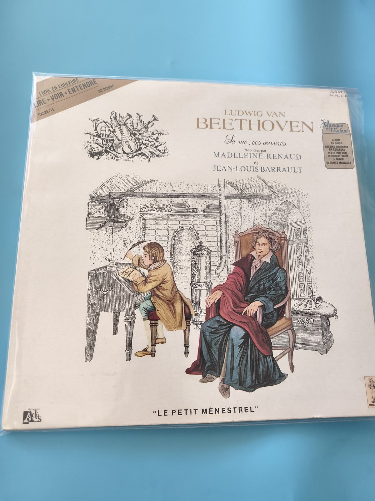 Vinyle 33 tours ancien Beethoven, disque rétro pour collectionneur musique class