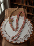 Collier vintage strass roses doré style années 30 soirée rétro