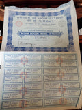 Action au porteur Omnium Constructions 1925 titre ancien papier valeur vintage