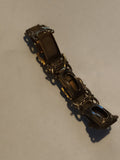 Bracelet ancien articulé, maillons ajourés, aspect doré, bijou rétro vintage