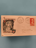 Lettre Premier Jour Abbaye Ste Croix Poitiers 1952 timbre 15c cachet philatélie
